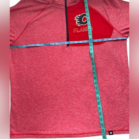 Calgary Flames Fanatics Branded Heather Red
 Quarter-Zip Pullover Jacket… - Picture 13 of 14